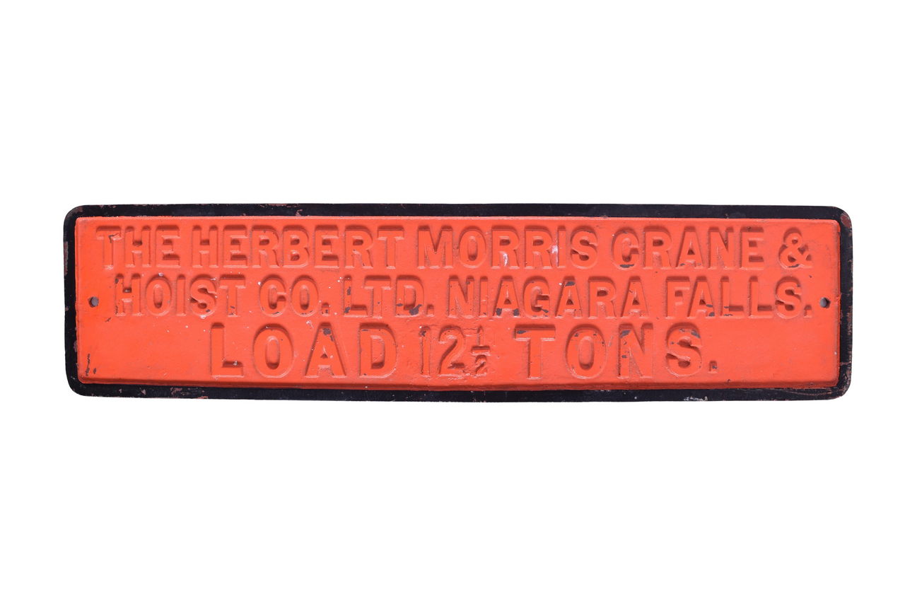 2556 - Herbert Morris Crane & Hoist Cast Iron Builders Plate thumbnail