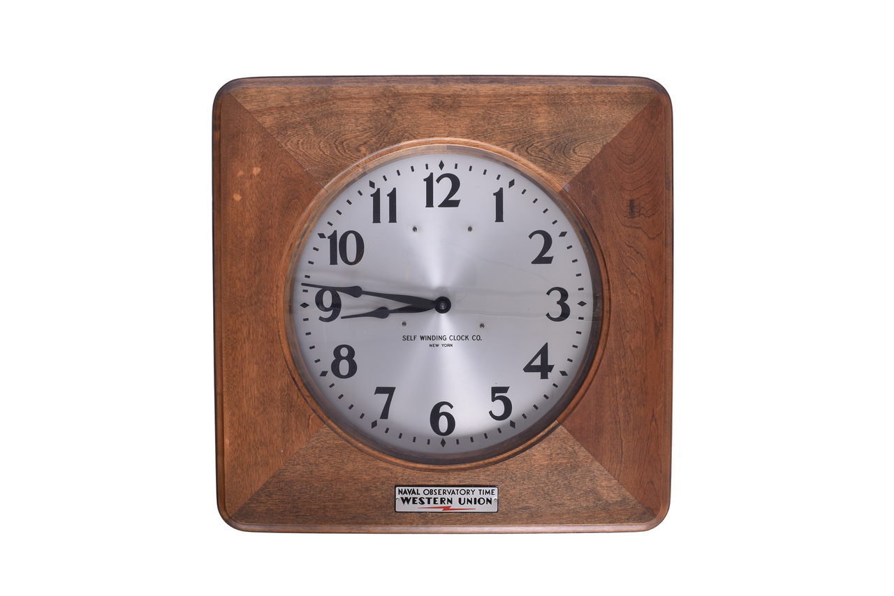 2581 - Western Union Naval Observatory Time Railroad Station Depot Wall Clock thumbnail