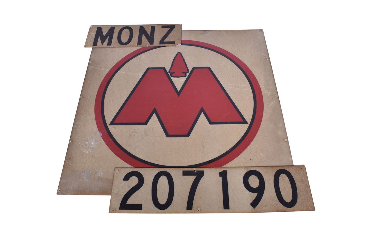 2590 - Trio of Fiberglass Monon Signs - Logo, Monz, and 207190 thumbnail