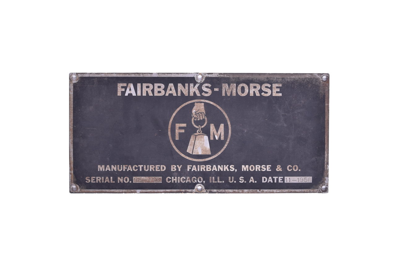 2606 - Fairbanks Morse Diesel Locomotive Builders Plate - Virginian H16-44 #40 thumbnail