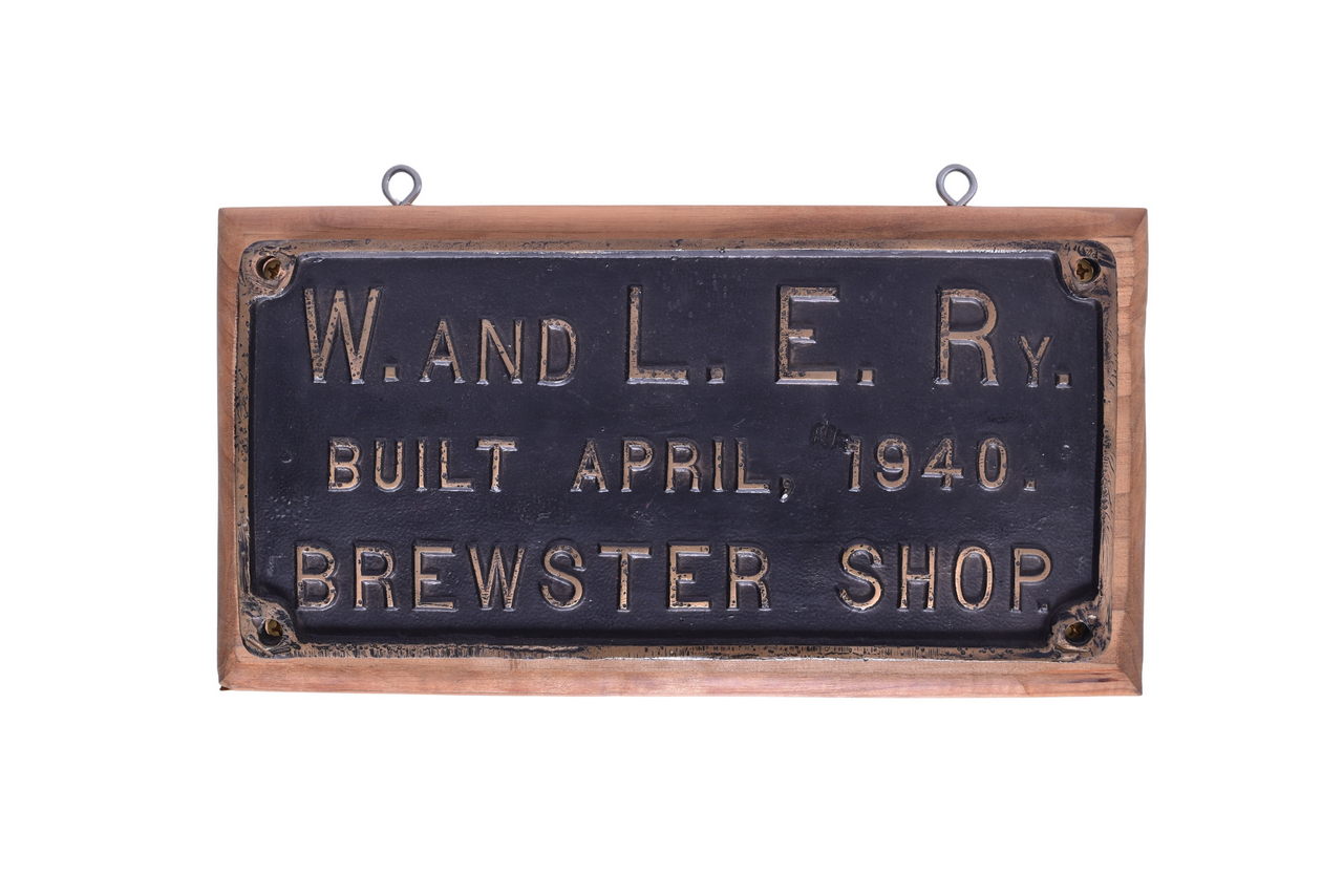 2613 - Wheeling & Lake Erie 0-6-0 Steam locomotive Builders Plate #3978 thumbnail