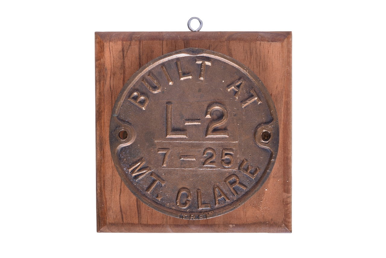 2615 - Baltimore and Ohio L-2 0-8-0 Steam Locomotive Builders Plate #622 thumbnail
