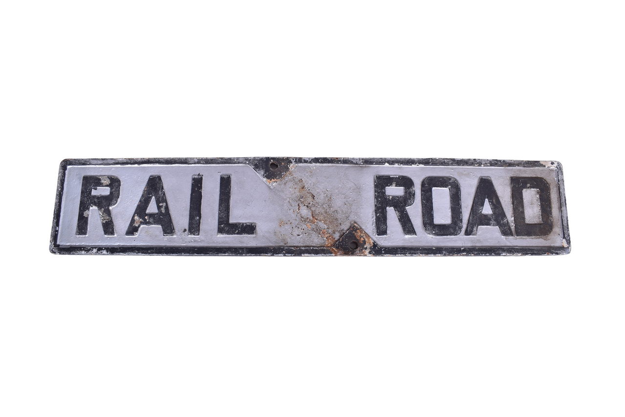 2618 - Western Railroad Supply Cast Iron Railroad Crossing Crossbuck Sign - 