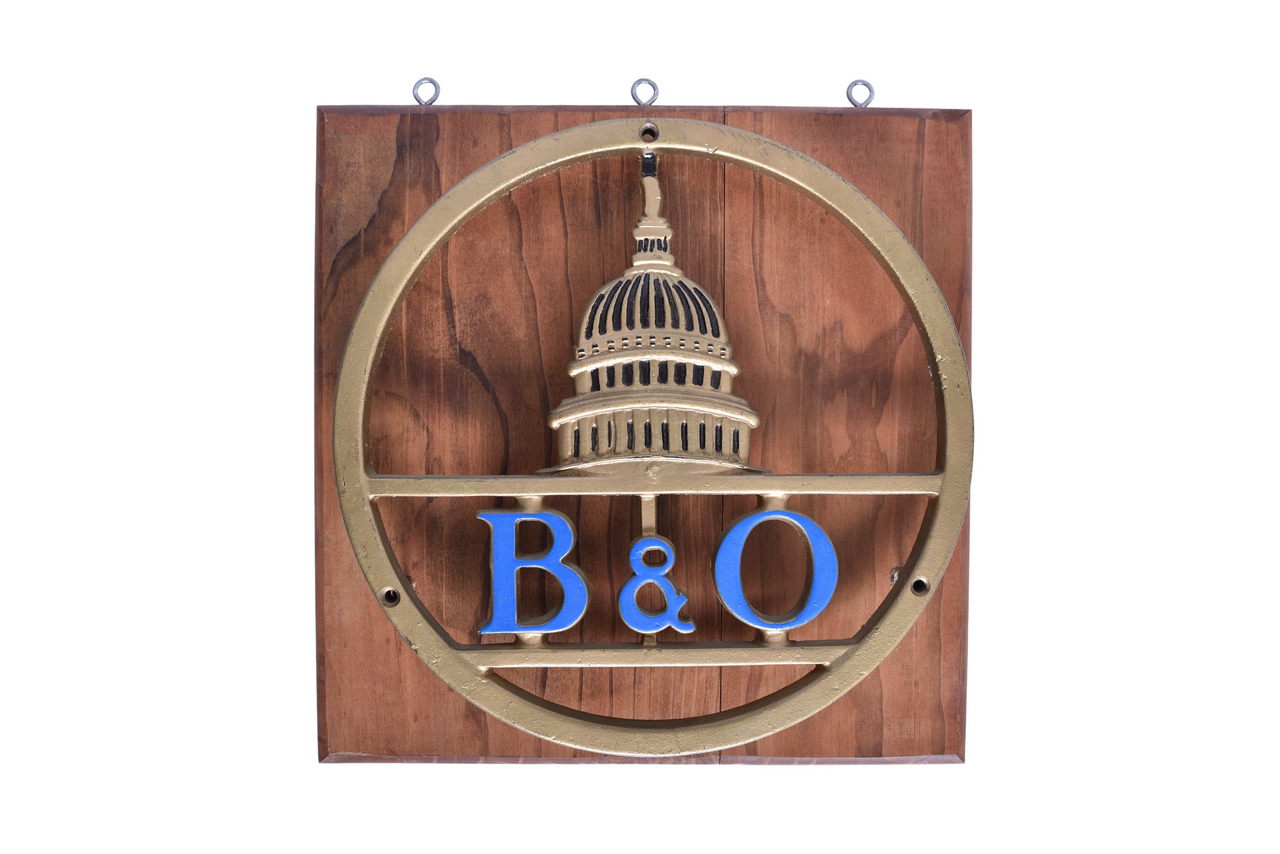 2633 - Cast Iron Baltimore and Ohio Railroad Locomotive Smoke Box Plate thumbnail