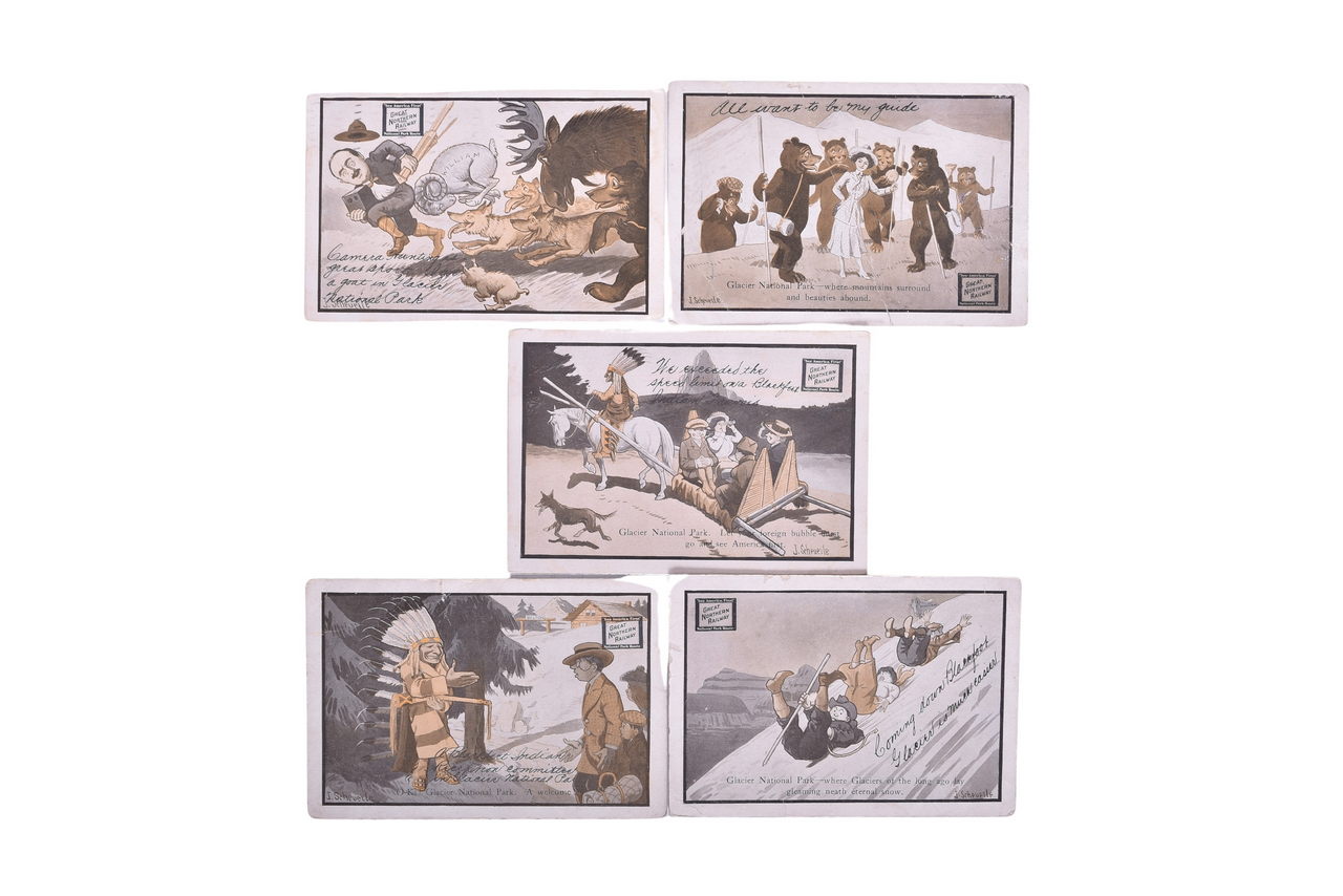 2660 - Five Great Northern Railway Advertising Postcards - Glacier National Park thumbnail