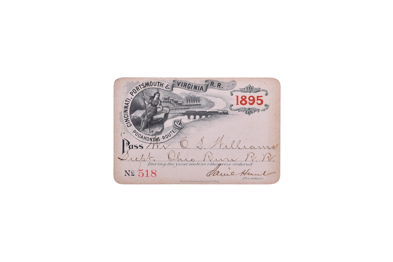 2679 - 1895 Cincinnati, Portsmouth & Virginia Railroad Annual Pass thumbnail