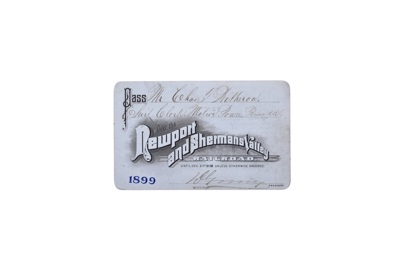 2681 - 1899 Newport and Sherman's Valley Railroad Annual Pass thumbnail