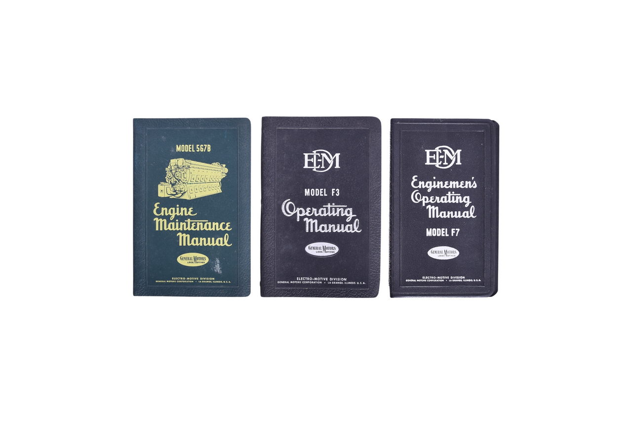 2696 - Three General Motors Operating Manuals - Locomotive Engine Models F3, F7, 567B thumbnail