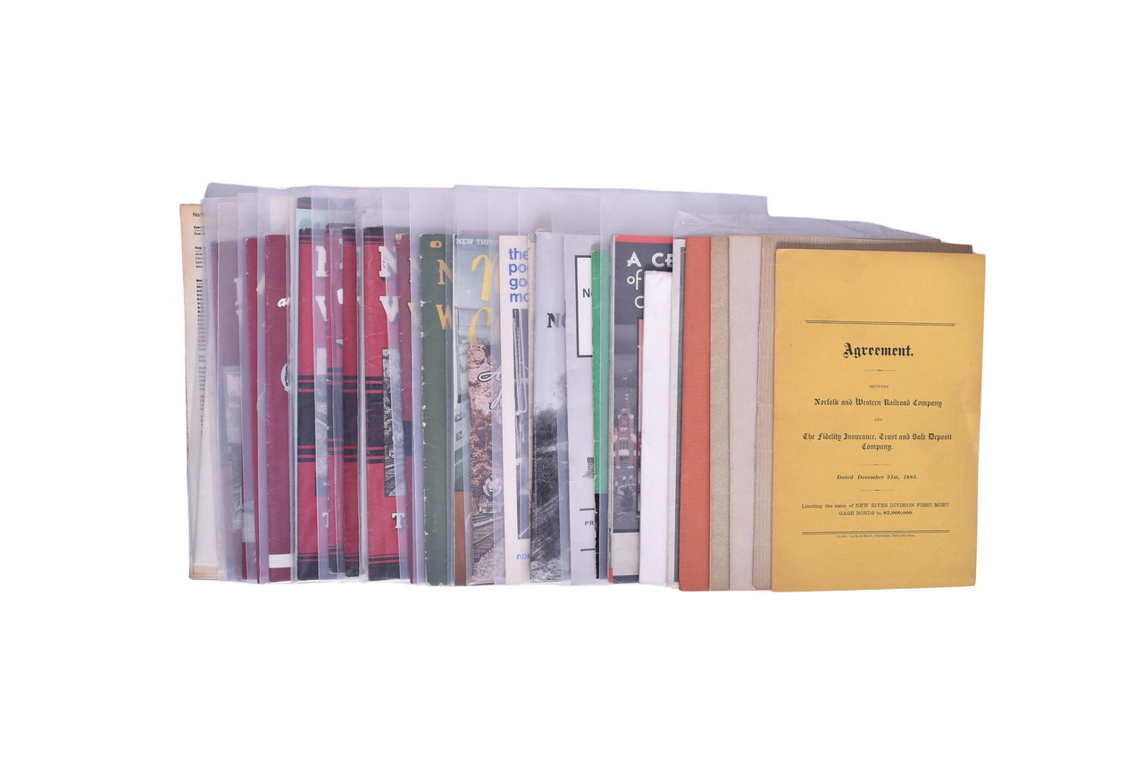 2739 - Collection of Norfolk and Western Railroad Late 1800s Agreements, Travel Brochures, Timetables, and Maps thumbnail