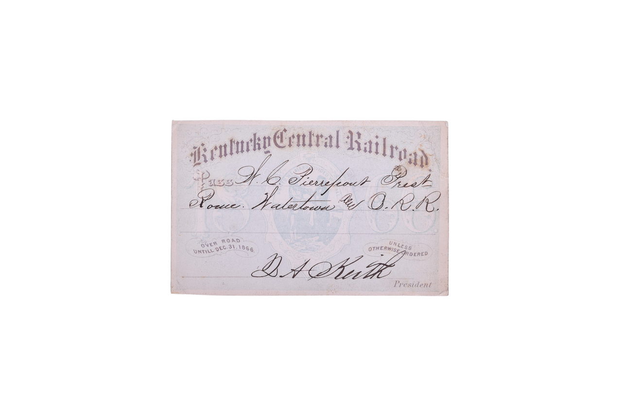 2699 - 1866 Kentucky Central Railroad Annual Pass thumbnail