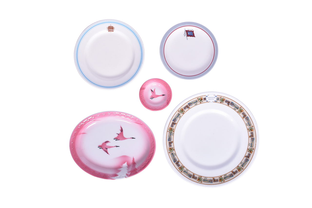 3069 - Five Pieces of Midwestern Railroad China - Wabash Banner, Milwaukee Road, Traveler, Canadian Pacific, and Canadian National thumbnail