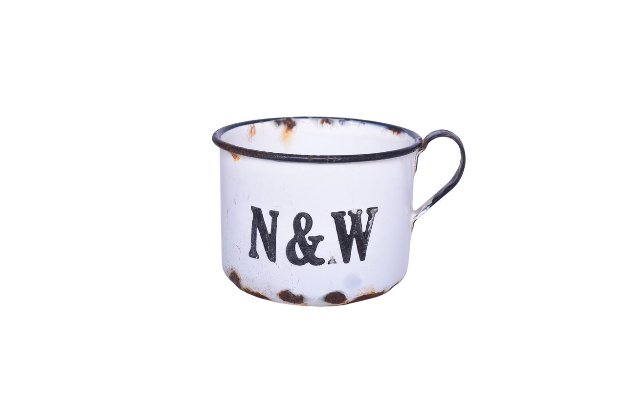 3077 - Norfolk and Western Railroad White Enamelware Drinking Cup thumbnail