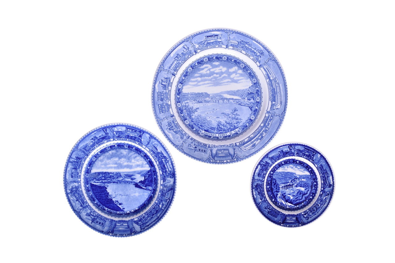 3089 - Three Baltimore and Ohio Railroad China Centenary Plates - Harper's Ferry and Thomas Viaduct thumbnail