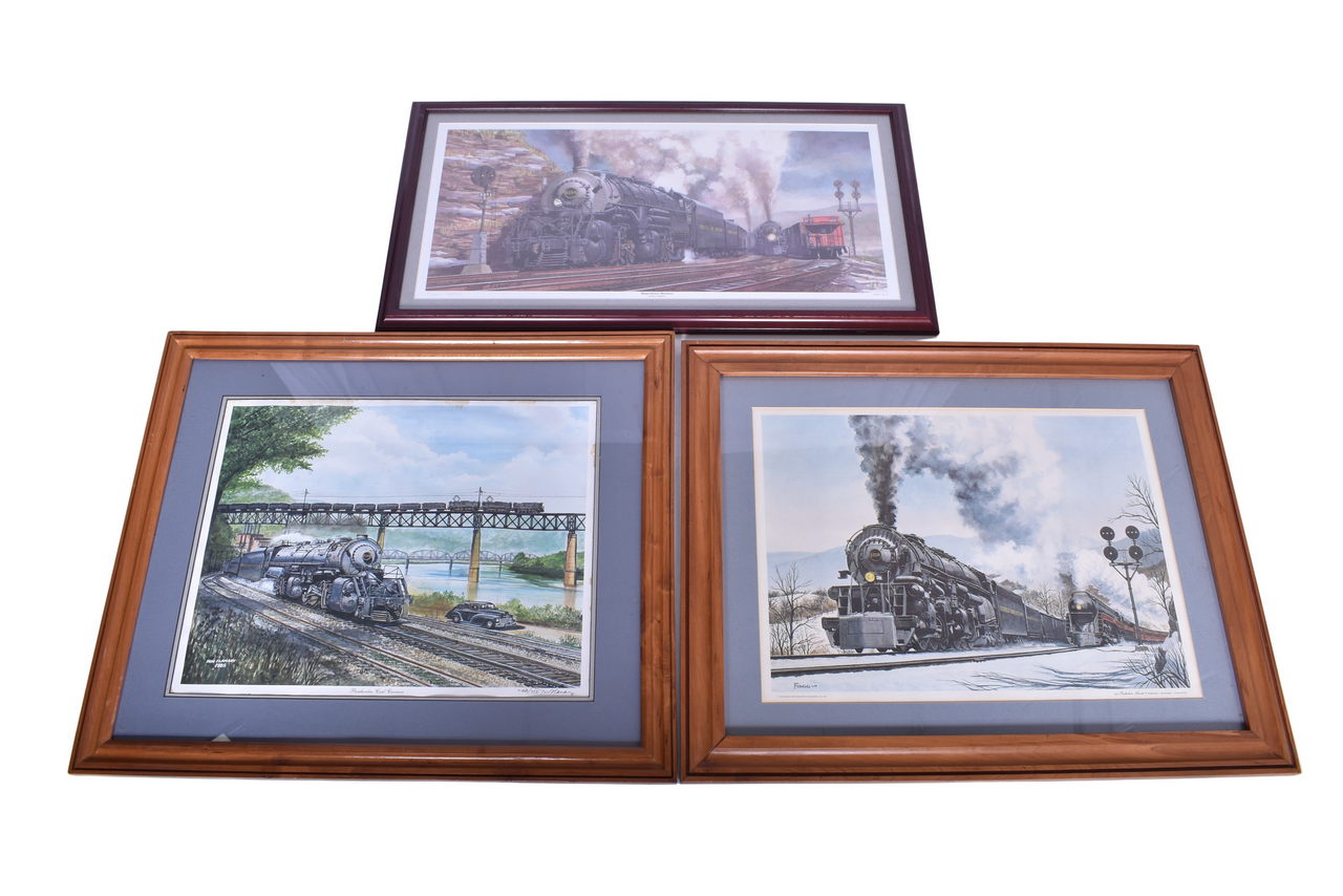 3108 - Trio of Large Framed Norfolk and Western Railway Art Prints thumbnail