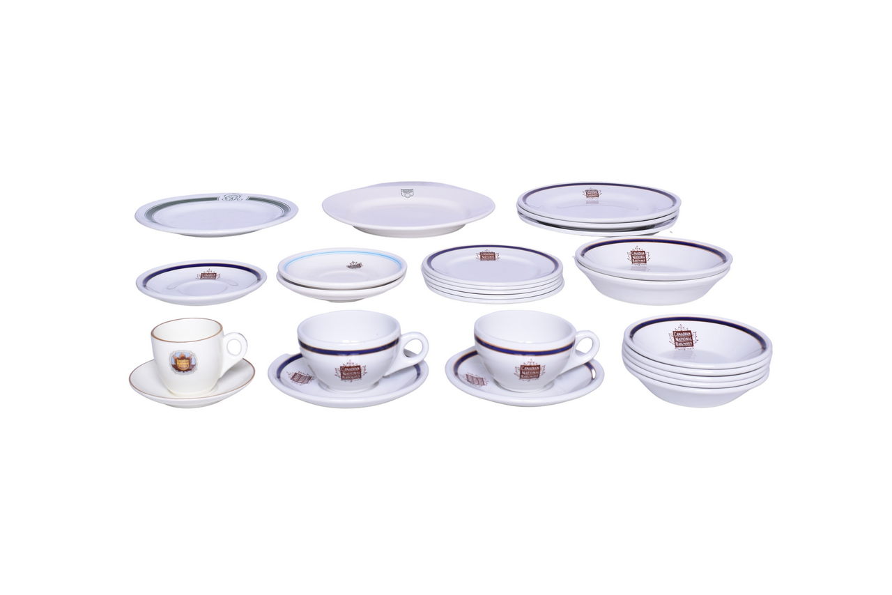 3119 - Twenty-Six Pieces of Canadian National and Canadian Pacific Railroad China - Queen Elizabeth, Bonaventure, Toronto, and More thumbnail