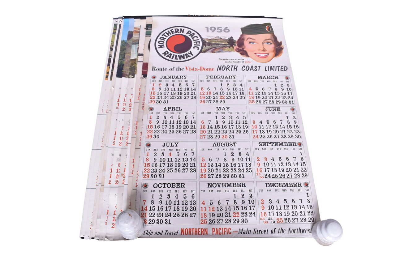 3122 - Twelve Northern Pacific Railway Wall Calendars - 1956, 1957, 1959-1962, 1964-1970 thumbnail