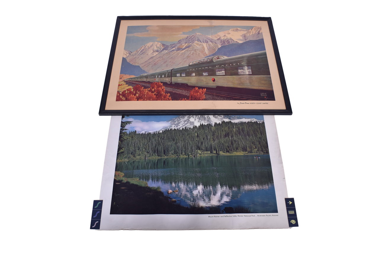 3142 - Pair of Large Northern Pacific Railway Posters - Mount Rainier and North Coast Limited thumbnail