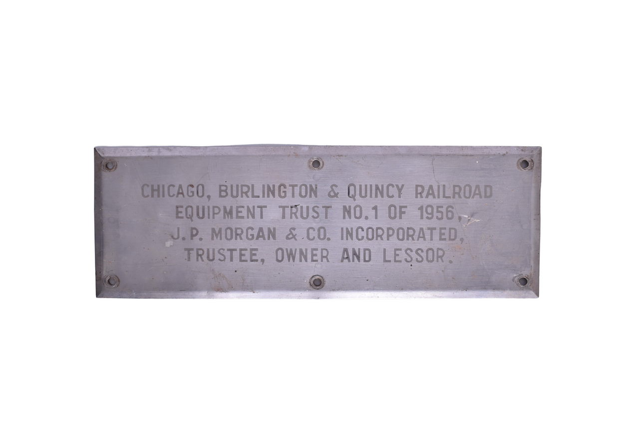 3184 - CB&Q / Burlington Railroad Stainless Steel Trust Plate thumbnail