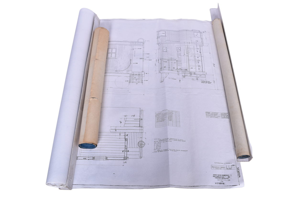 3204 - Eight Railroad Locomotive/Caboose Blueprints - New York Central, American Locomotive Co. thumbnail