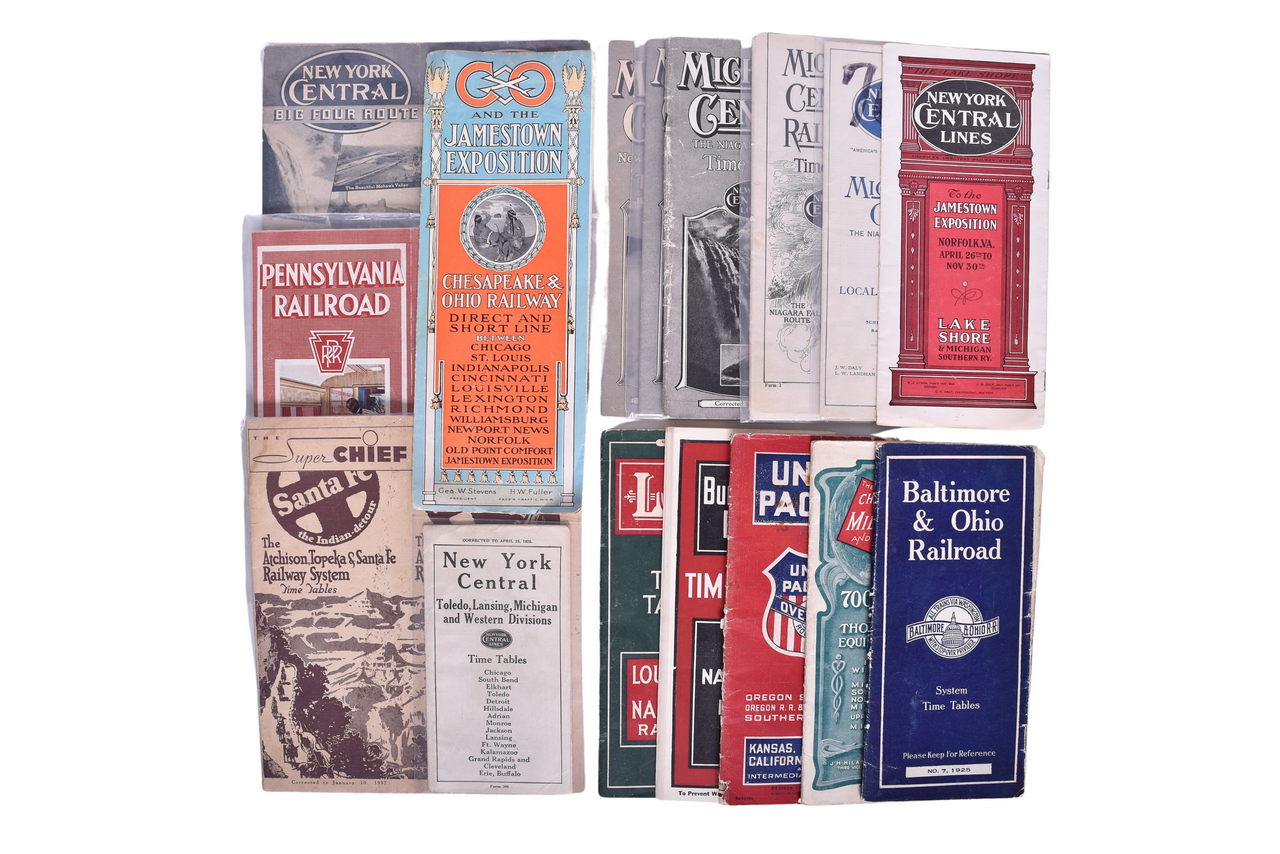 3223 - Sixteen Railroad Timetables and Exposition Travel Brochures - 1905 to 1939 - Michigan Central, New York Central, and More thumbnail