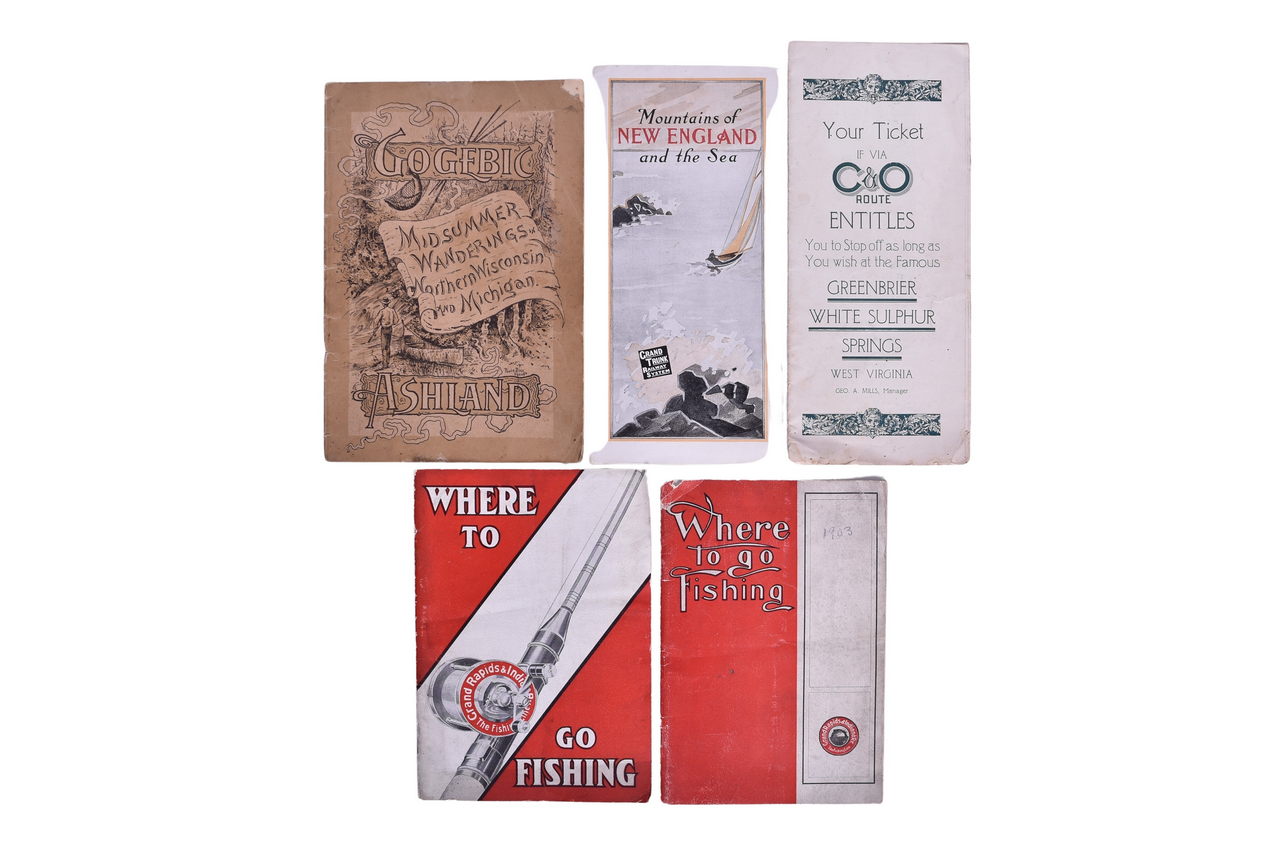 3227 - Five Northern Railroad Travel Brochures and Guides - Grand Rapids & Indiana, Milwaukee Lake Shore & Western, Chesapeake & Ohio, and Grand Trunk thumbnail