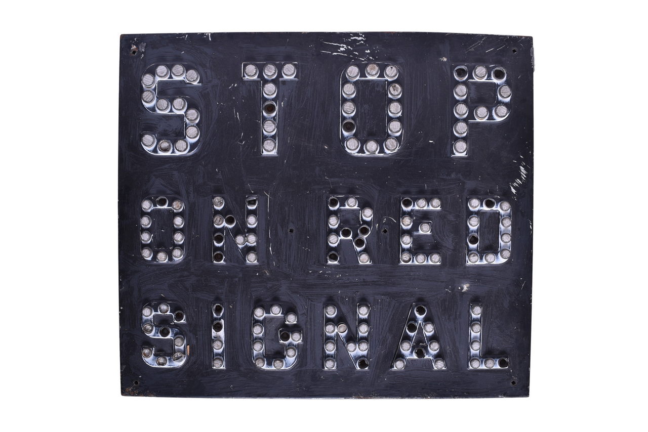 3400 - Stop On Red Signal - Railroad Crossing Sign w/ Plastic Reflectors thumbnail