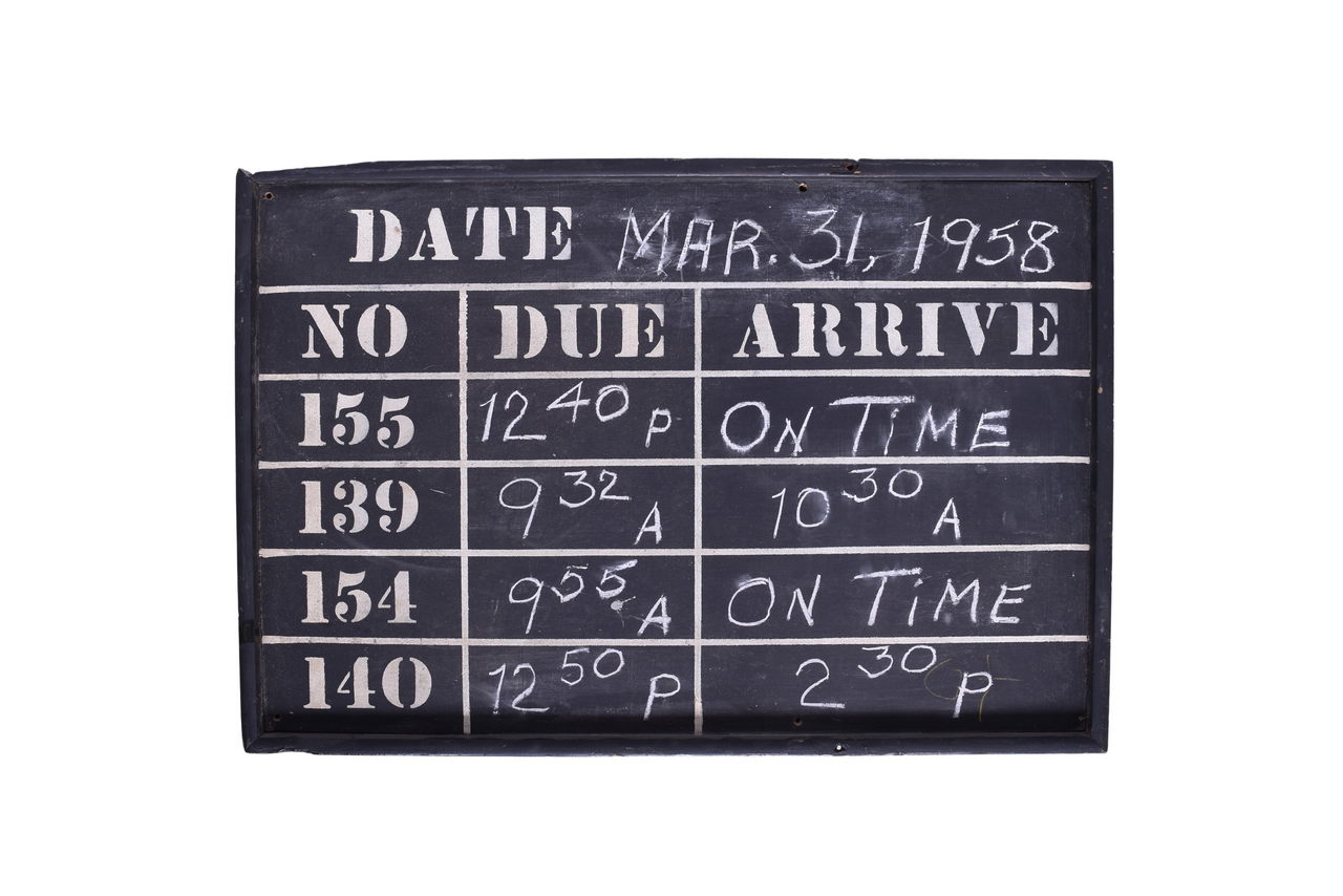 3406 - Railroad Train Arrival Chalkboard - 1958 thumbnail