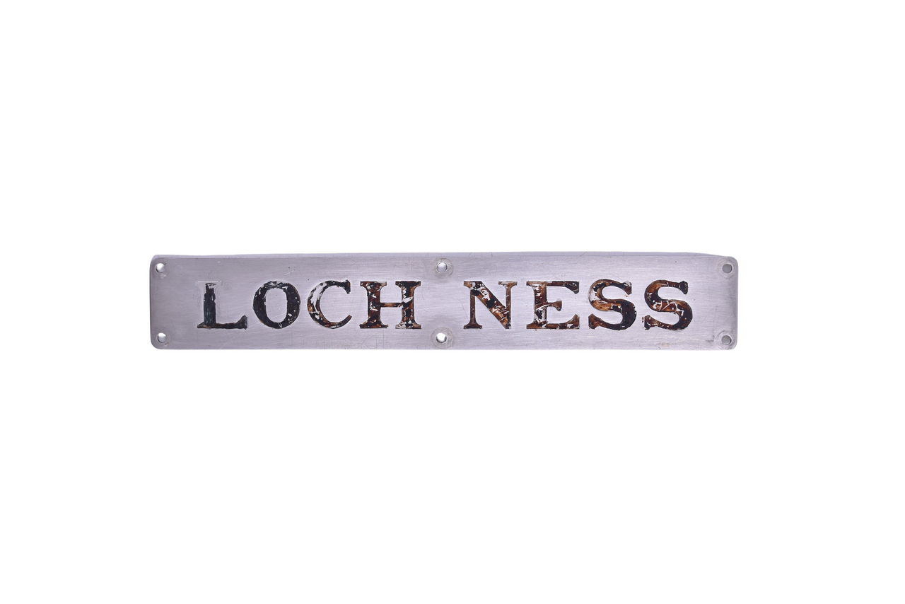 3409 - Northern Pacific Railroad #328 Loch Ness Stainless Steel Slumbercoach Passenger Car Name Plate thumbnail