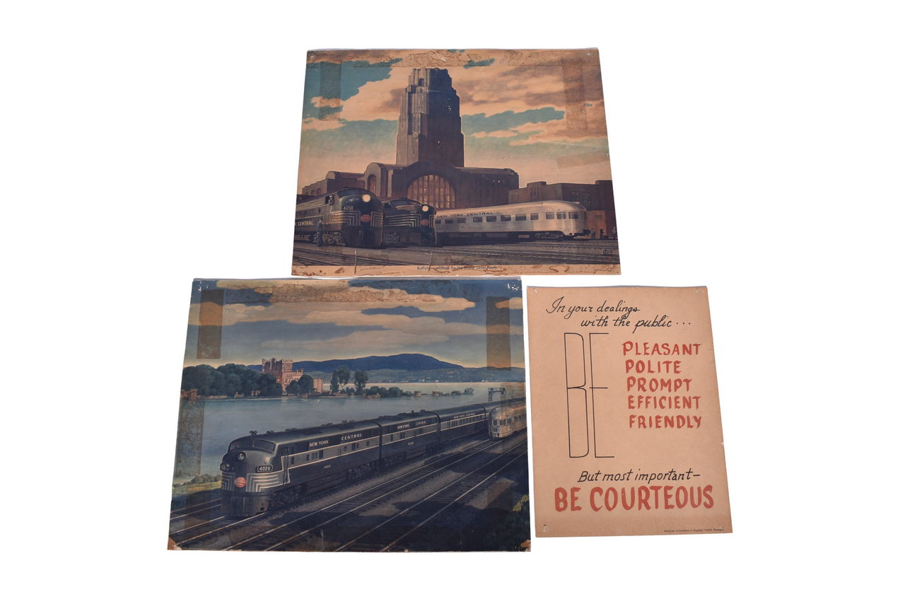 3414 - Two New York Central Railroad Leslie Ragan Posters and Association of Baggage Traffic thumbnail