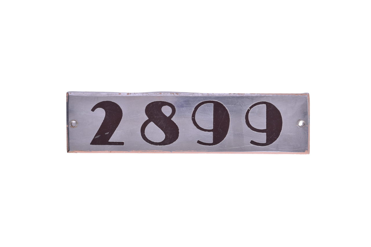 3419 - Stainless Steel Illinois Central Railroad Passenger Car Number Plate #2899 thumbnail