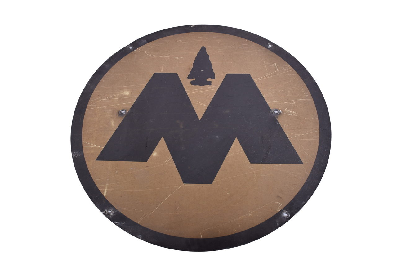 3446 - Round Aluminum Black and White Monon Sign thumbnail