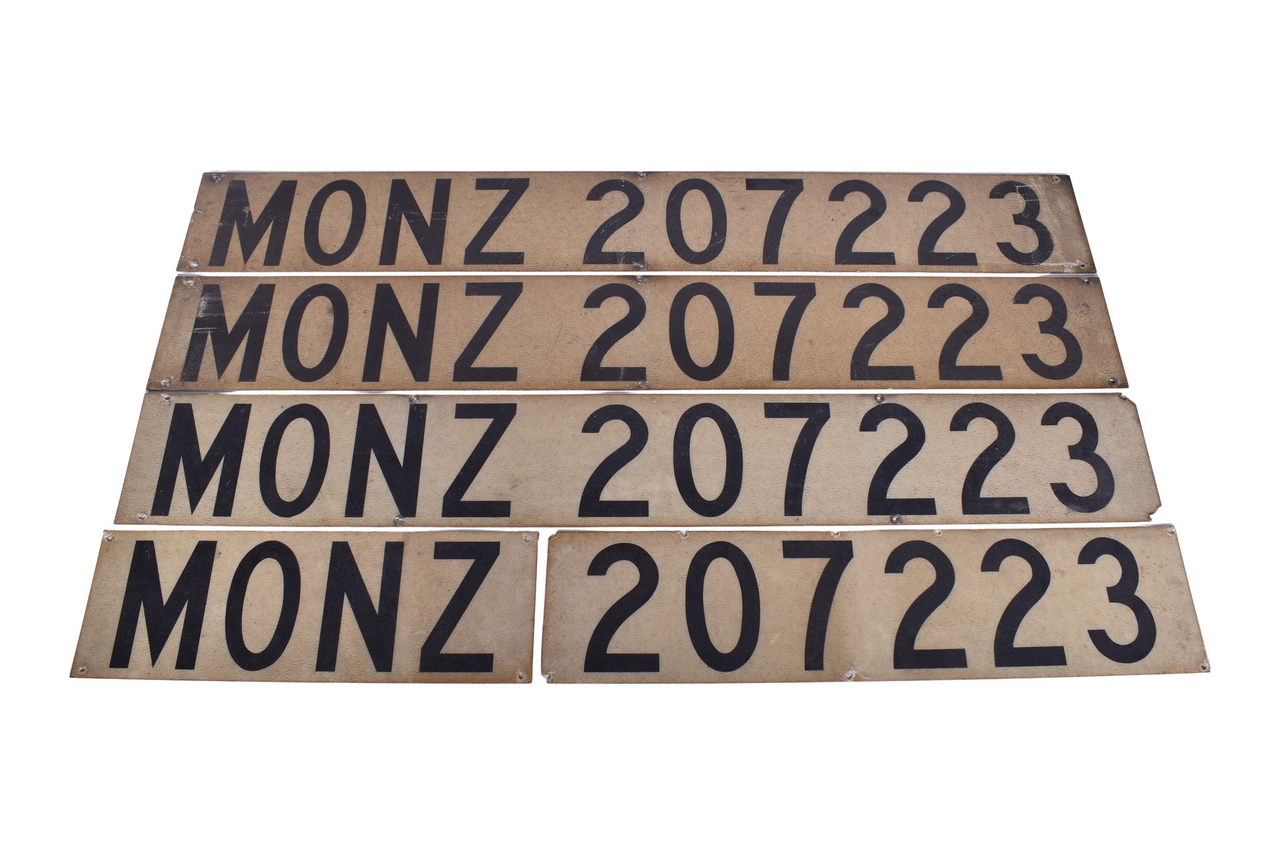 3462 - Five Fiberglass Monon Piggyback Trailer Signs - Complete Set! thumbnail