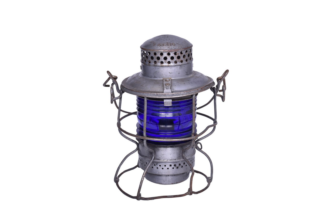 3479 - Adlake Kero Monon Railroad Lantern w/ Blue Fresnel Globe thumbnail