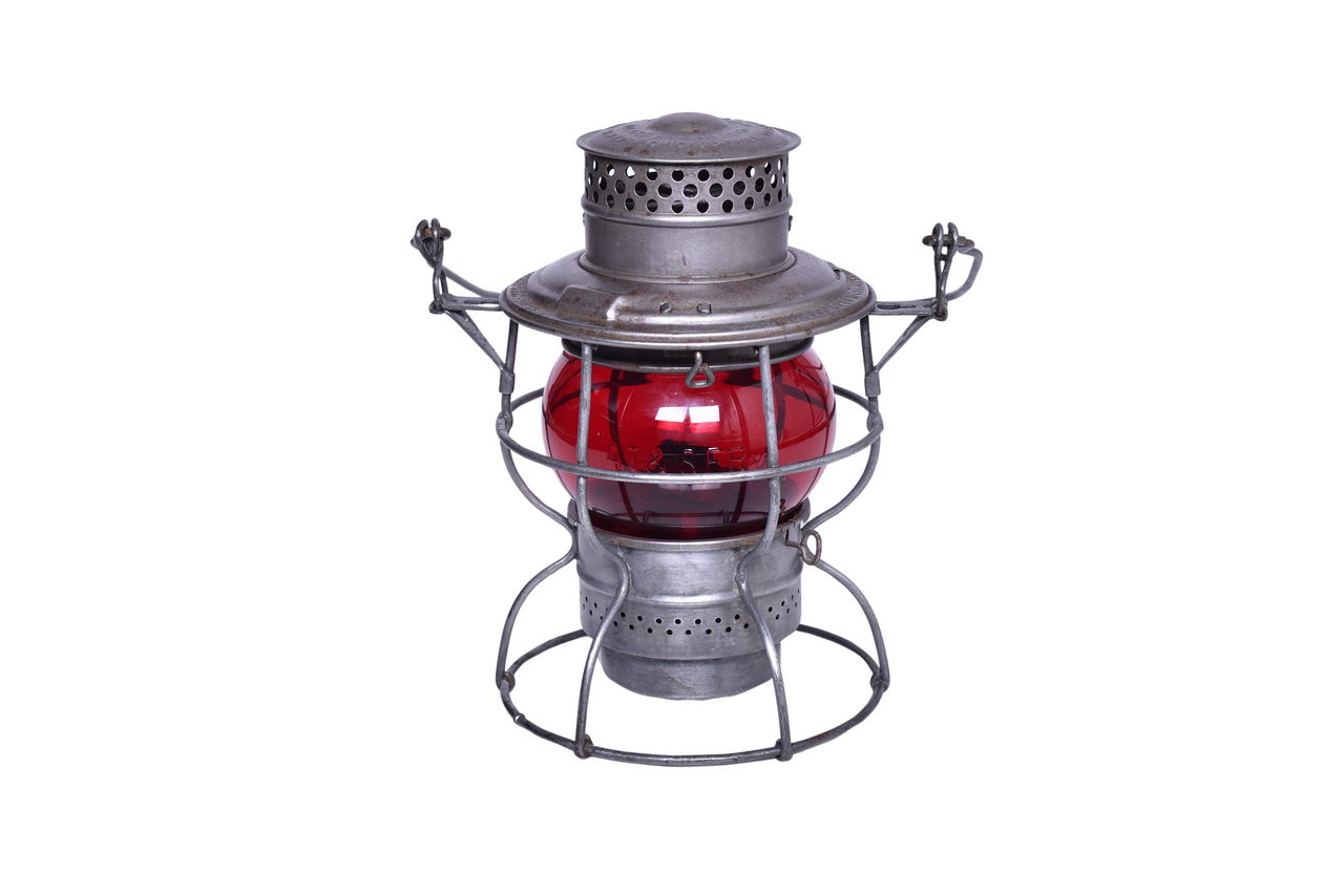 3497 - Adams & Westlake Kero 250 Atchison, Topeka and Santa Fe Railway Lantern w/ Cast Red Globe thumbnail