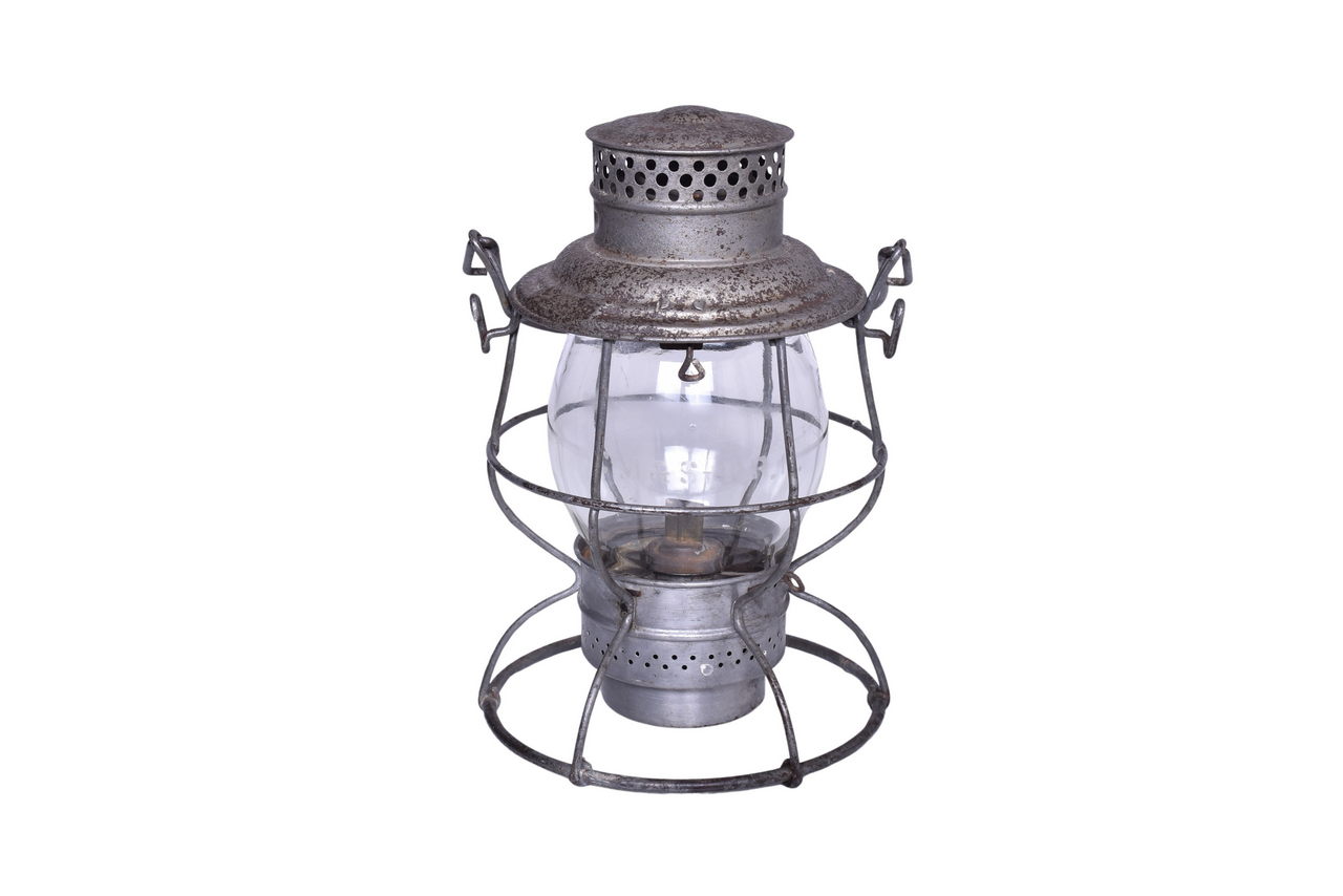 3499 - Adlake Reliable Milwaukee Road Lantern w/ Etched Clear Tall Globe thumbnail