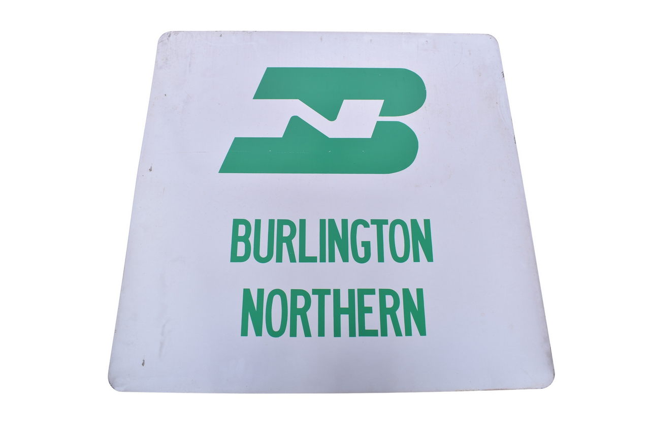 3500 - Burlington Northern Railroad Aluminum Sign - White Background thumbnail