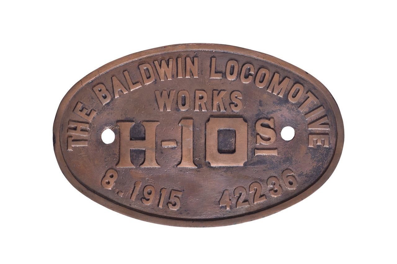 3507 - Pennsylvania Railroad H-10s Baldwin Builders Plate thumbnail