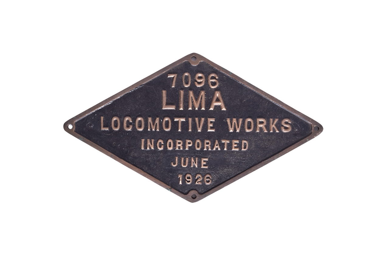 3511 - Lima Southern AS-11 0-8-0 #6535 Switcher Builders Plate thumbnail