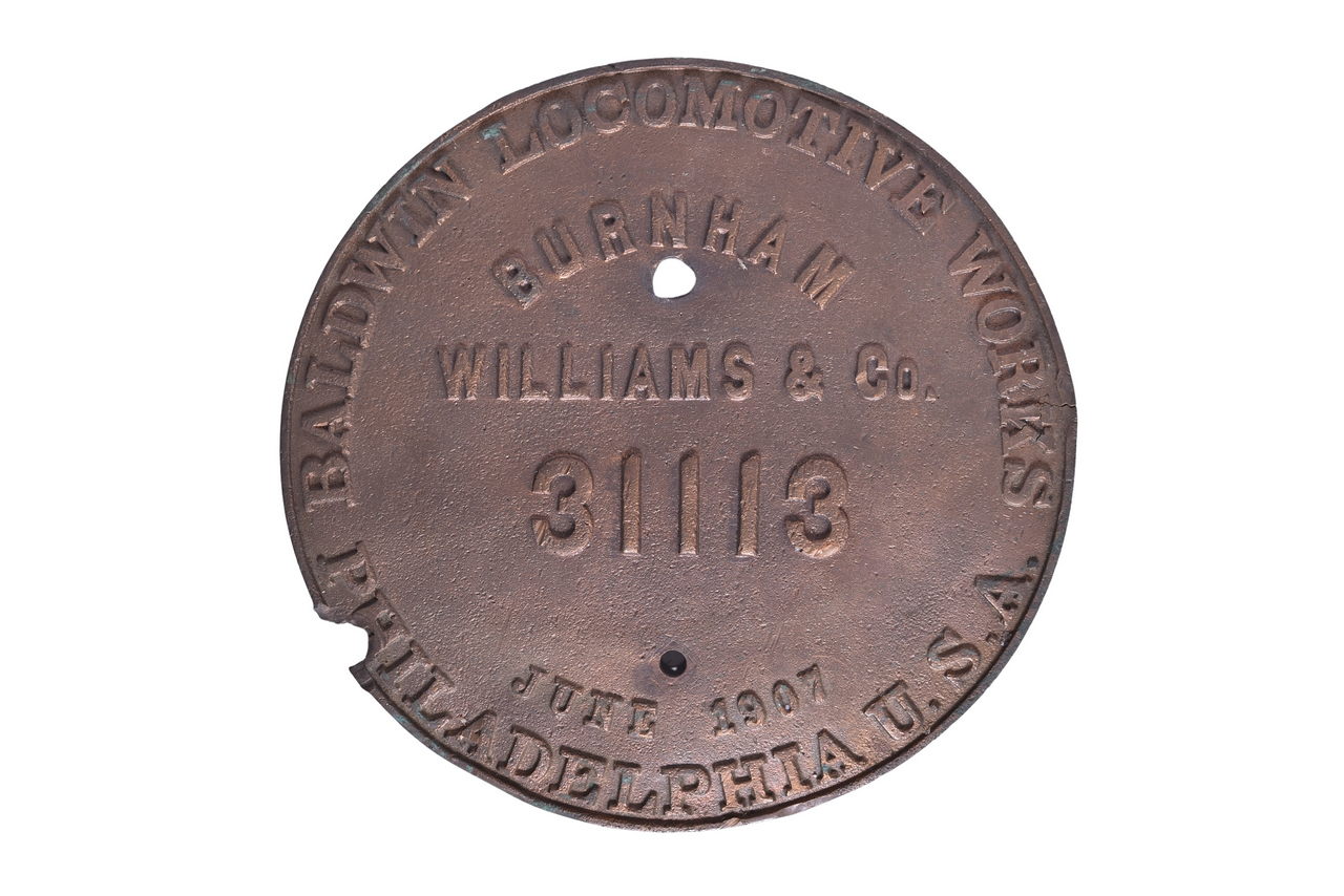 3521 - Southern Pacific Baldwin / Burnham Williams 0-8-0 #2802 Builders Plate thumbnail