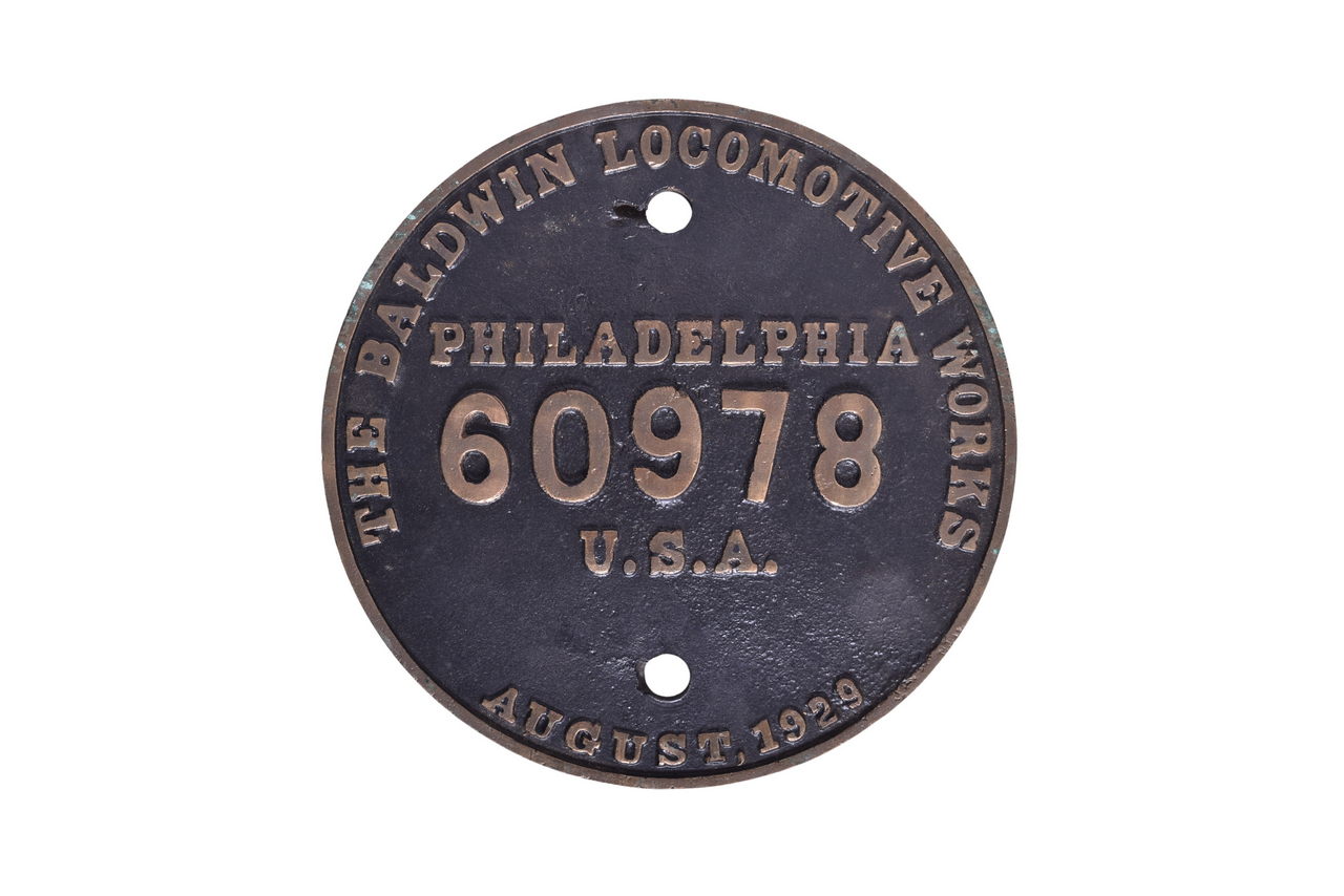3523 - Chesapeake and Ohio 0-8-0 Baldwin Locomotive Works Builder Plate thumbnail