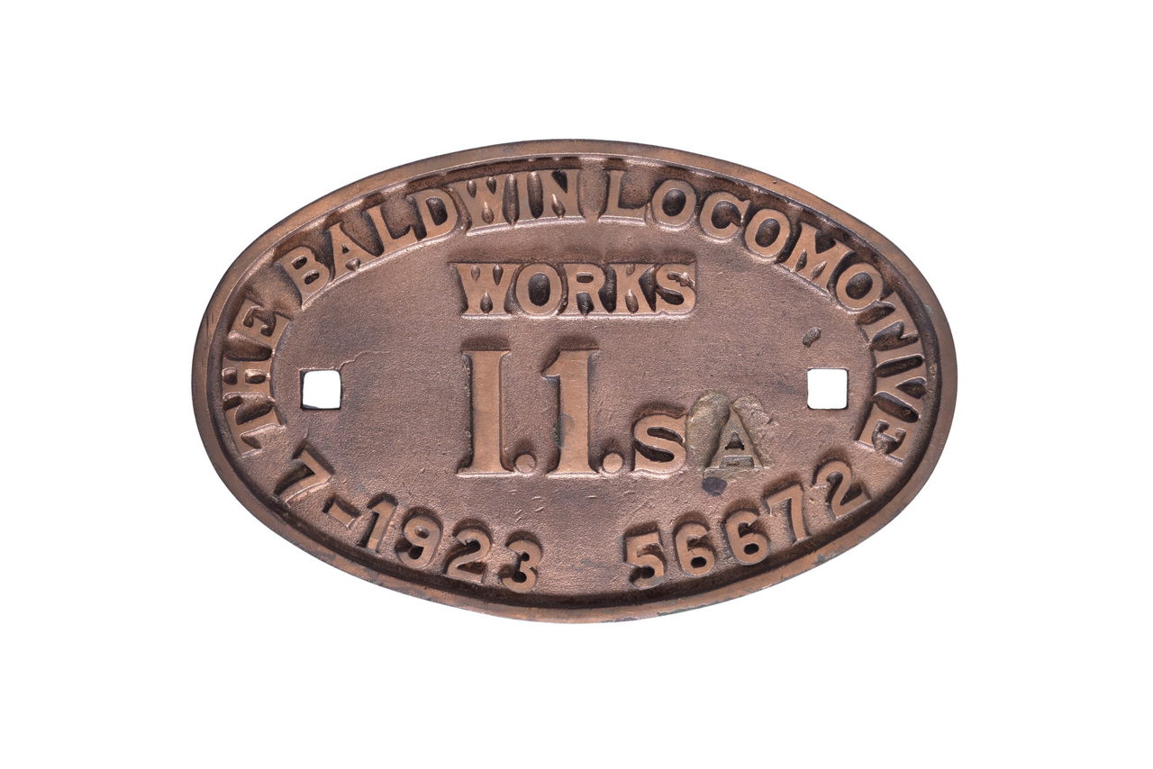 3527 - Baldwin Locomotive Works Pennsylvania Railroad I1SA 2-10-0 Locomotive Builders Plate thumbnail