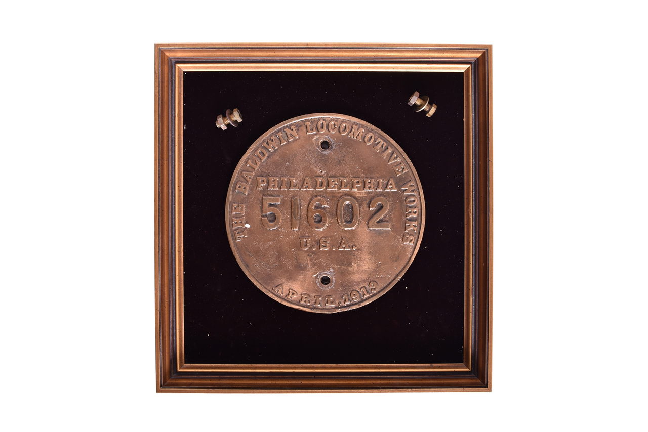 3530 - Baldwin Southern Pacific Railroad 2-10-2 #3611 Brass Locomotive Builders Plate thumbnail