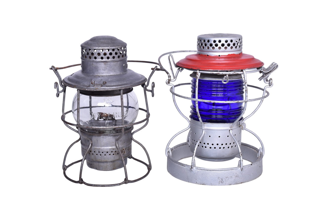 3537 - Pair of New York Central Railroad Lanterns - Handlan and Adlake Kero thumbnail