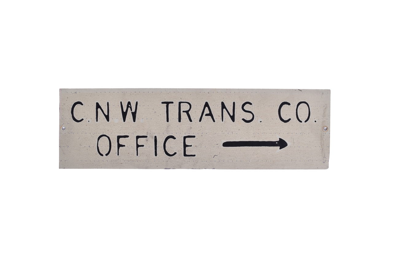 3551 - Aluminum Chicago & North Western Railroad Trans. Co. Office Sign - Wisconsin Rapids thumbnail