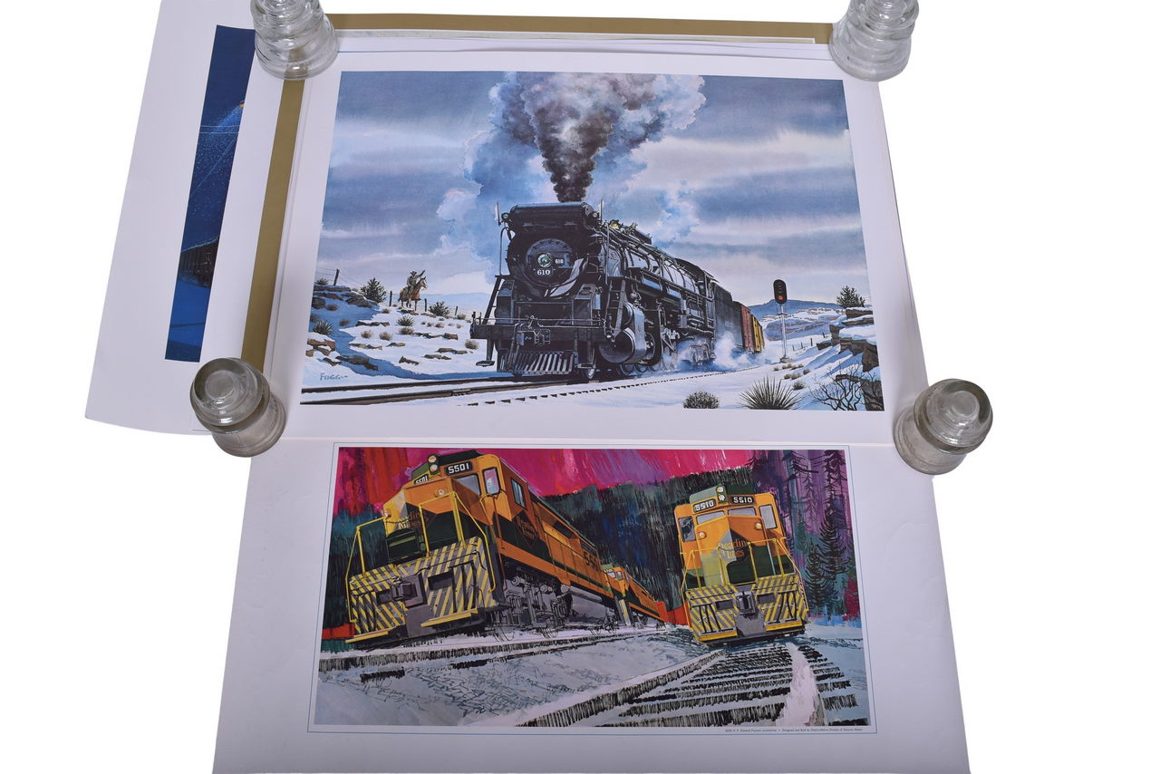 3557 - Twelve Railroad Art Prints, Ads, and Reproduction Posters - Reading Lines, Pennsylvania, New York Central, Santa Fe, and More thumbnail