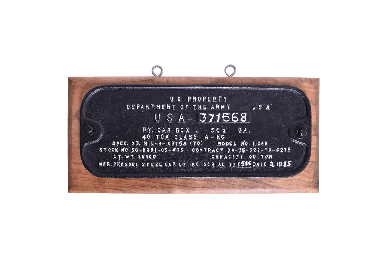 3570 - Pressed Steel Car Co. 40 Ton Class A-KC Army Locomotive Builders Plate thumbnail