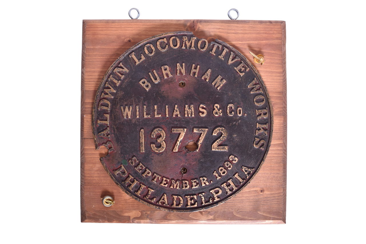 3586 - New York & New England Railroad 2-8-0 #193 Baldwin Builders Plate thumbnail