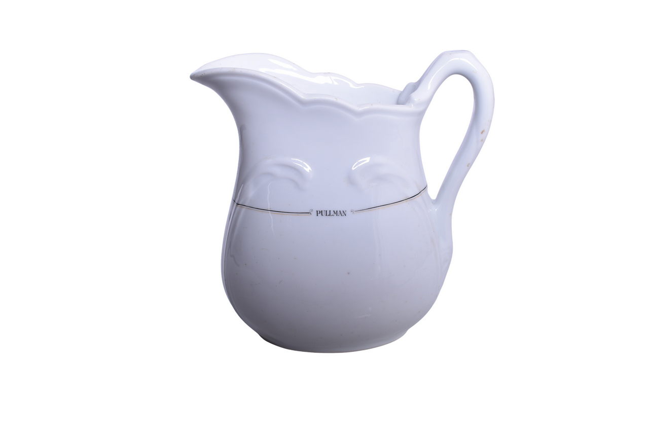 3613 - Large Pullman Railroad China Calumet Water Pitcher 8 1/2