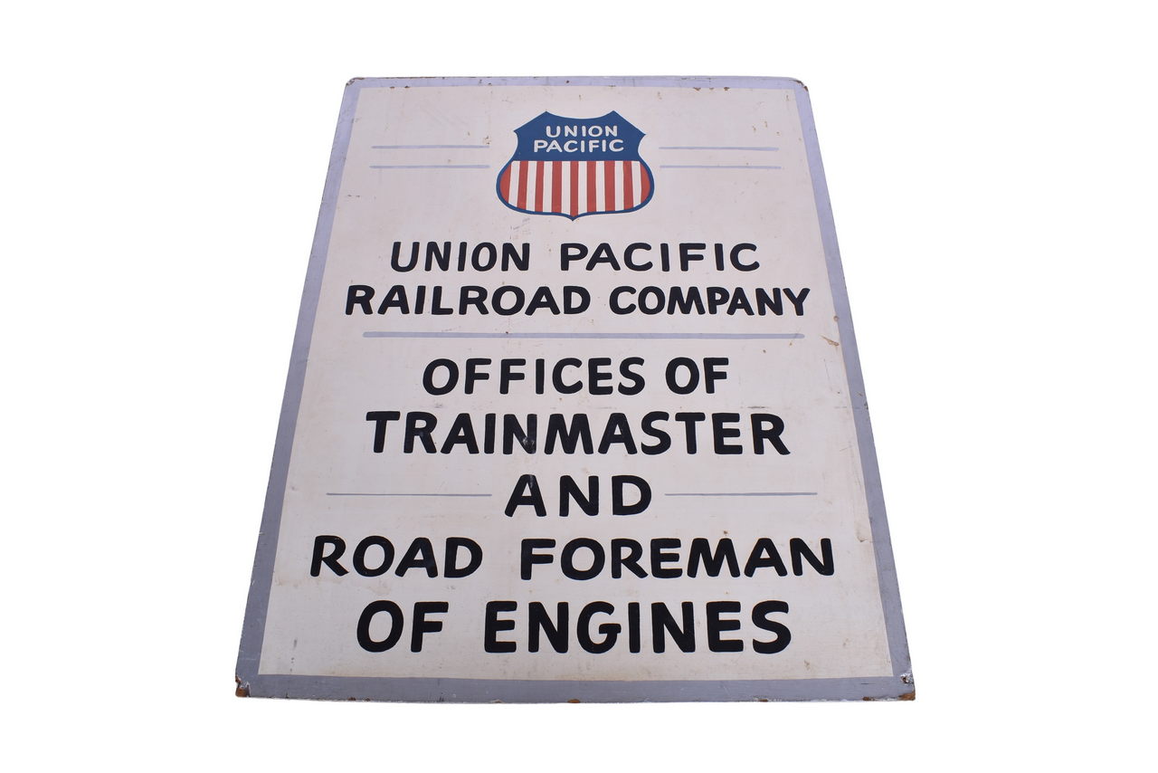 3618 - Union Pacific Railroad Train Master / Road Foreman Masonite Sign thumbnail