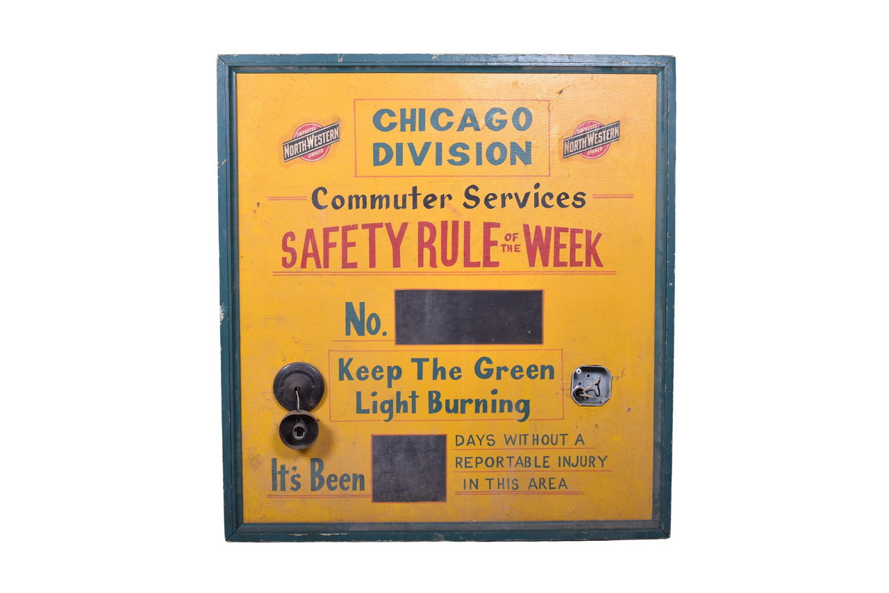 3636 - Chicago & North Western Railroad Commuter Services Wooden Sign thumbnail